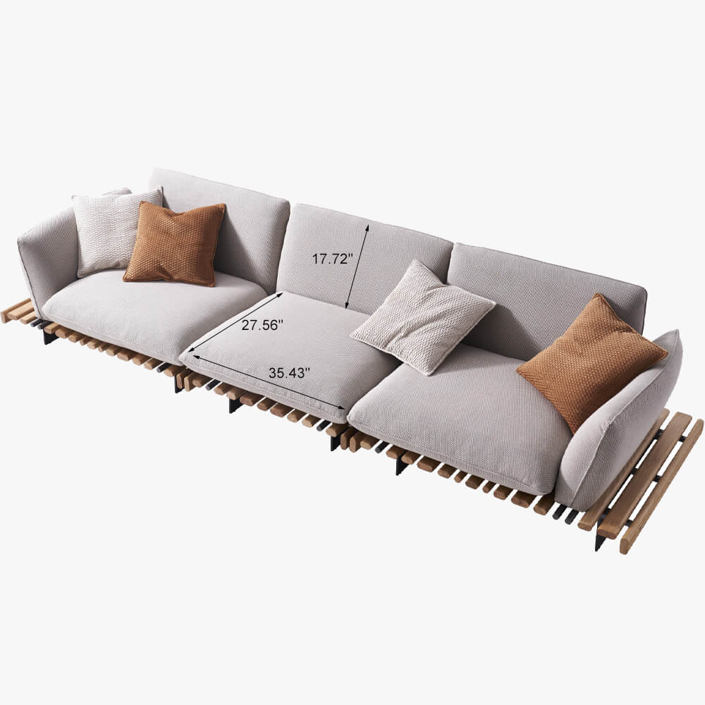 Contemporary Linen Blend Modular Rustic Sofa