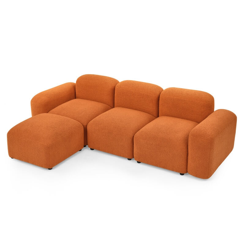 Convertible L-Shaped Modular Sectional Sofa