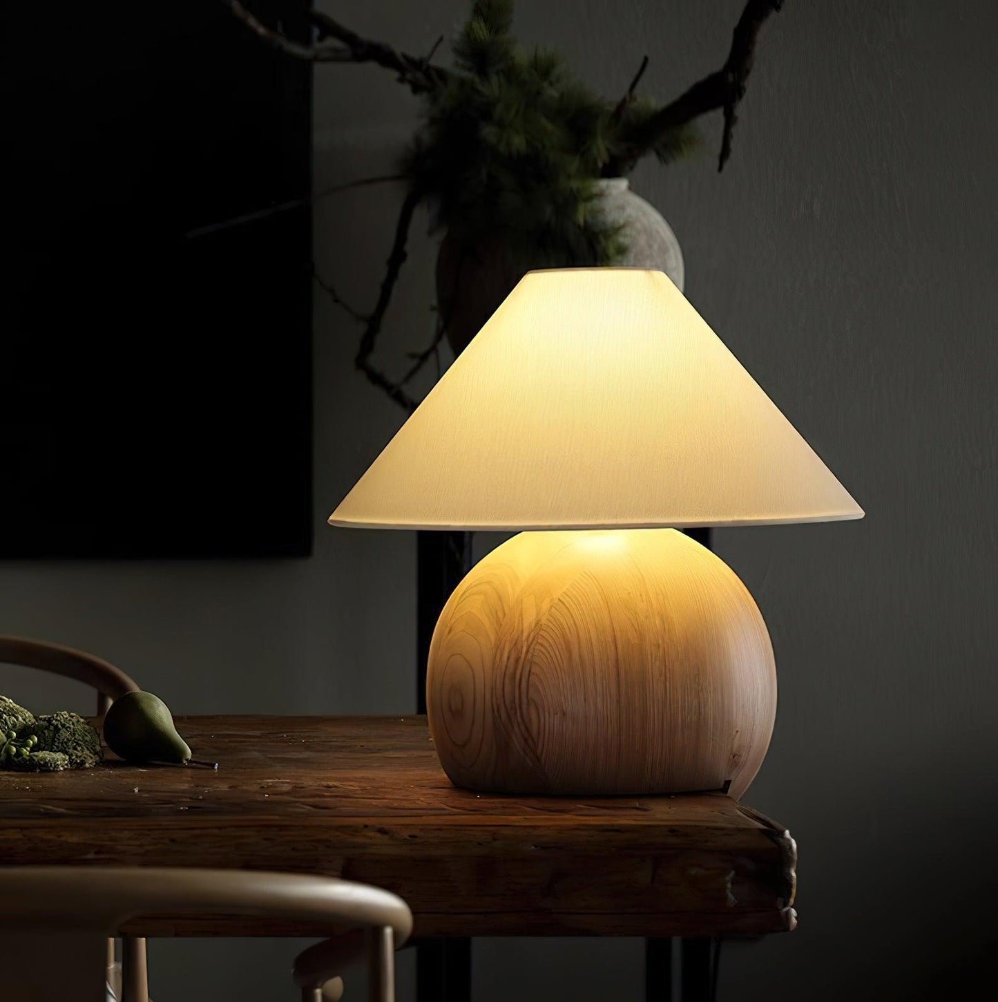 Corner Log Table Lamp