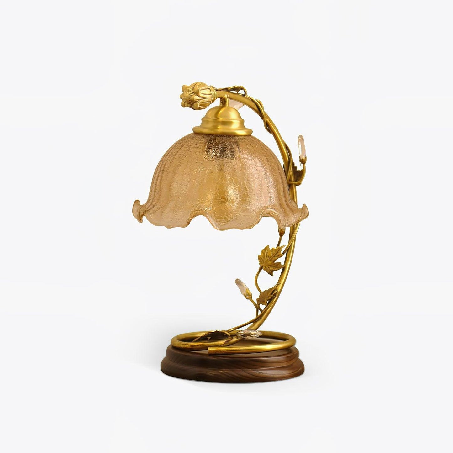 Cracked Glass Brass Table Lamp