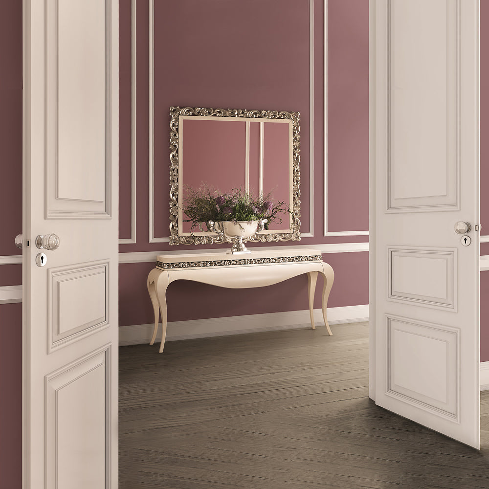 Luxury Cream And Silver Console Table