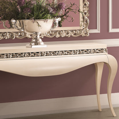 Luxury Cream Lacquered Console Table