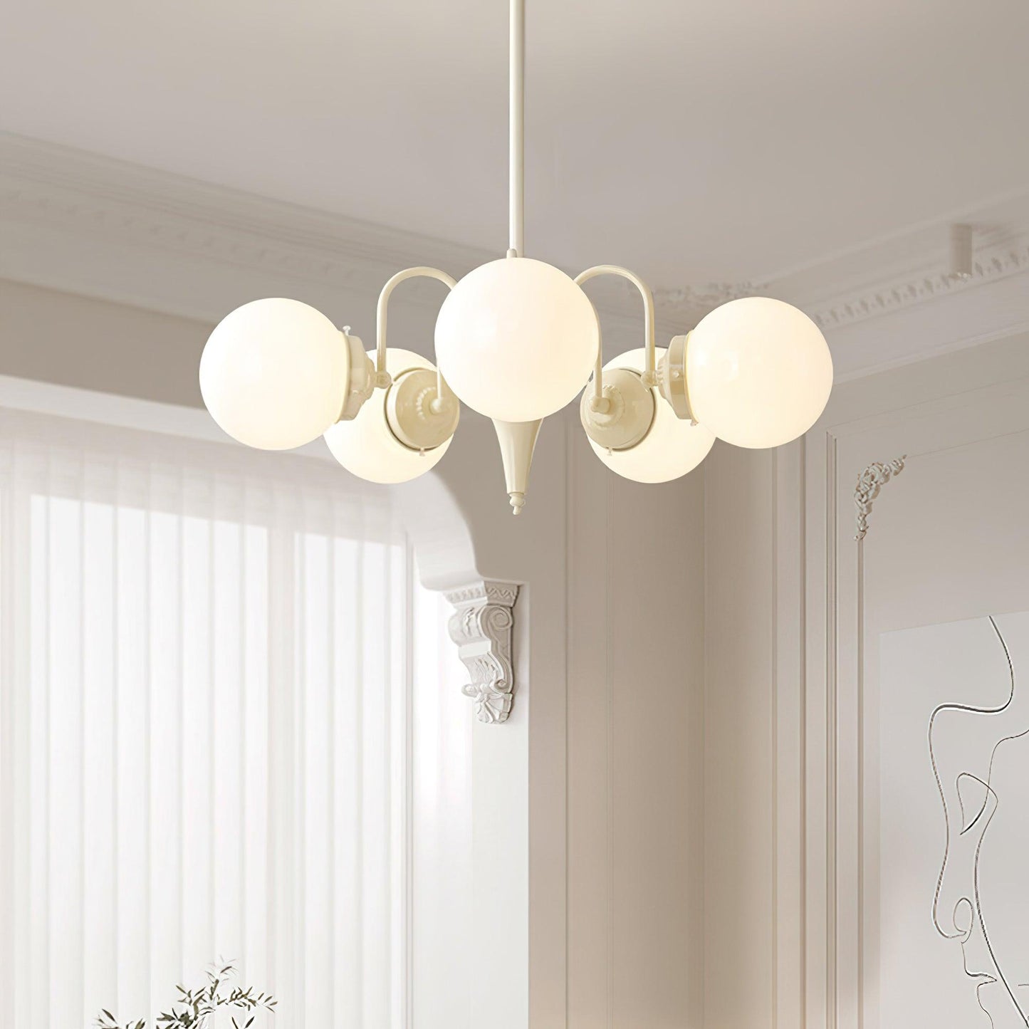 Cream Ball Chandelier