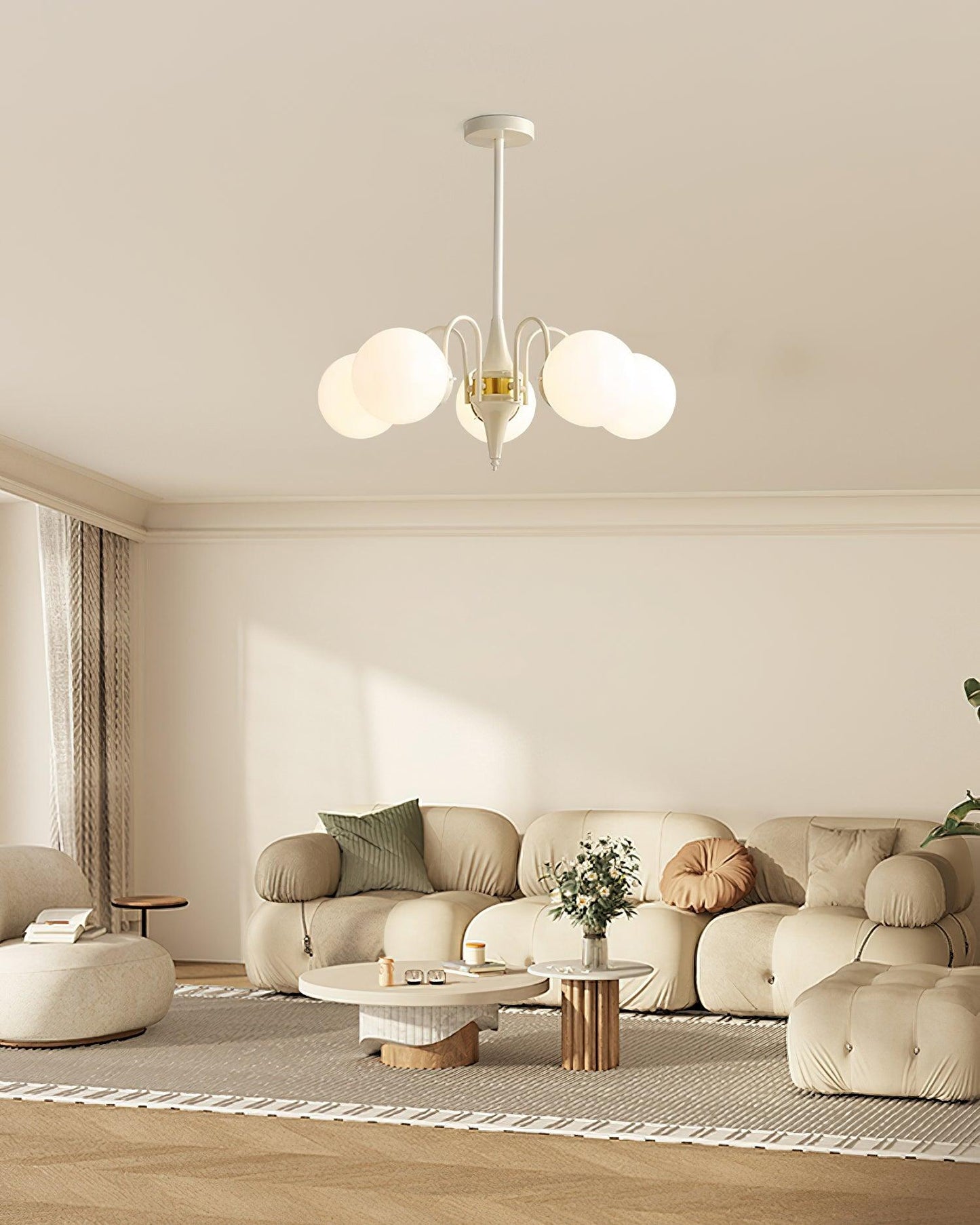 Cream Ball Chandelier