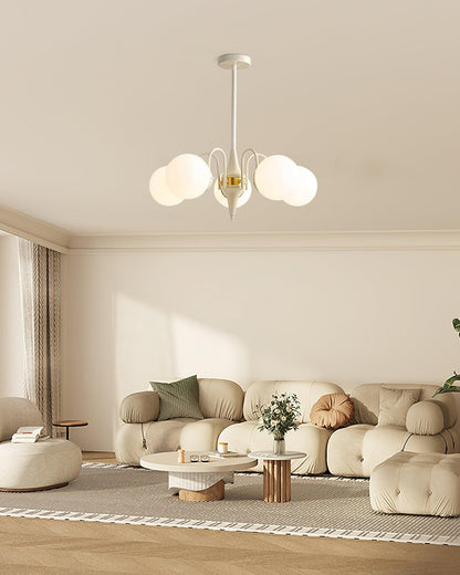 Cream Ball Chandelier