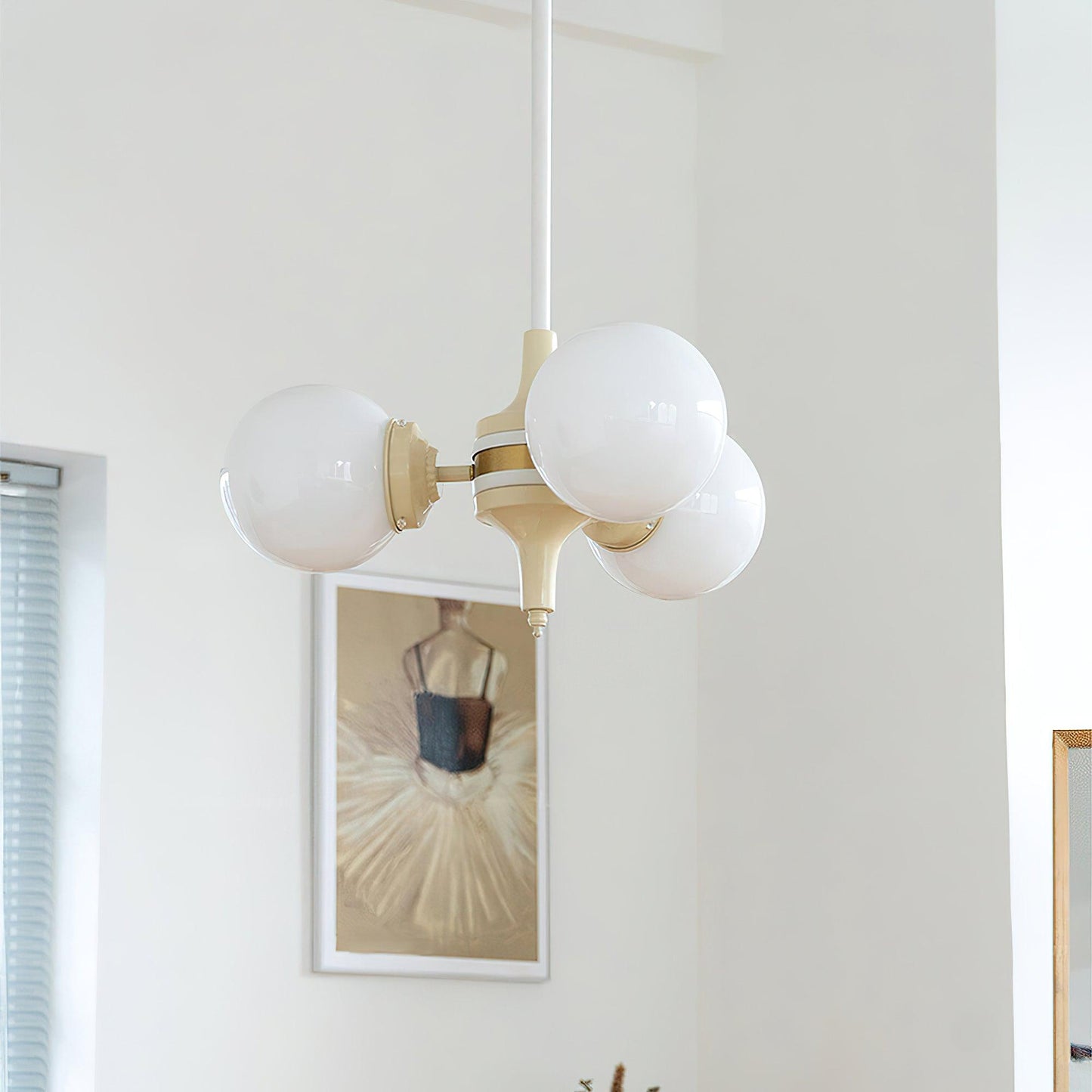 Cream Ball Chandelier