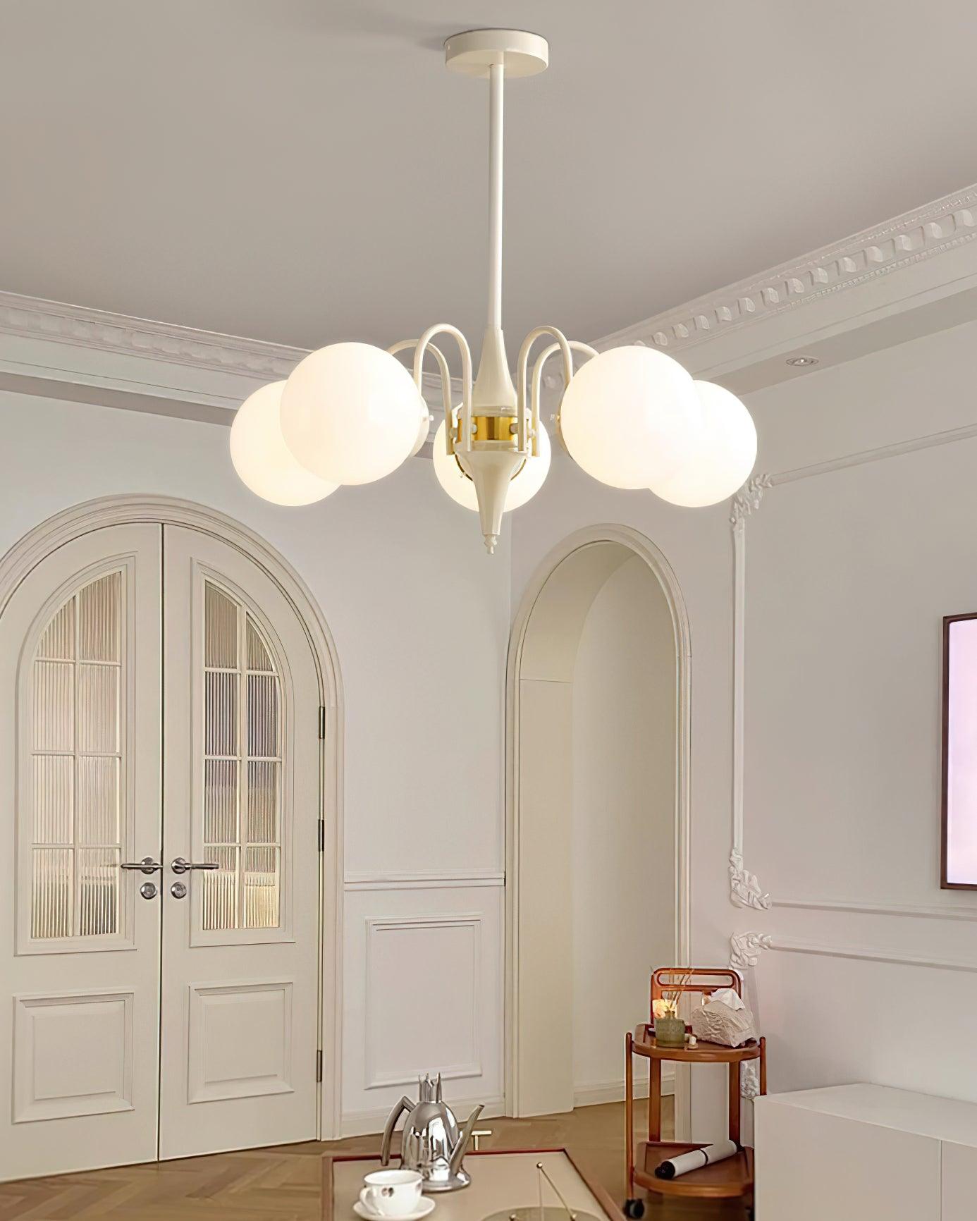 Cream Ball Chandelier