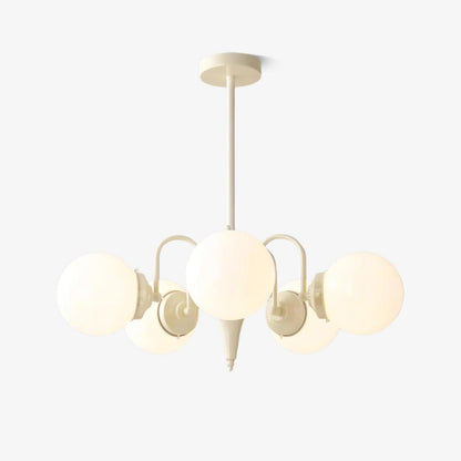 Cream Glass Ball Chandelier