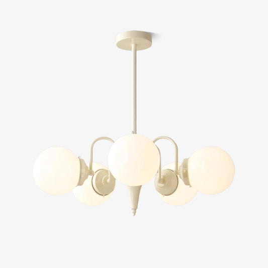 Cream Glass Ball Chandelier