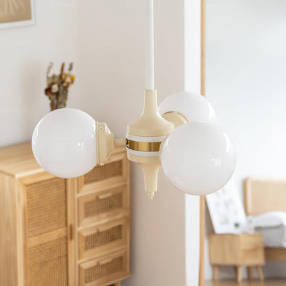 Cream Glass Ball Chandelier