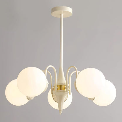 Cream Glass Ball Chandelier