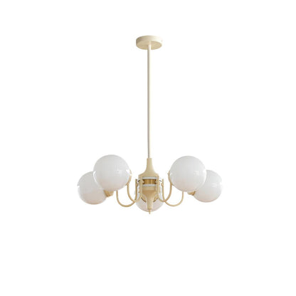 Cream Glass Ball Chandelier