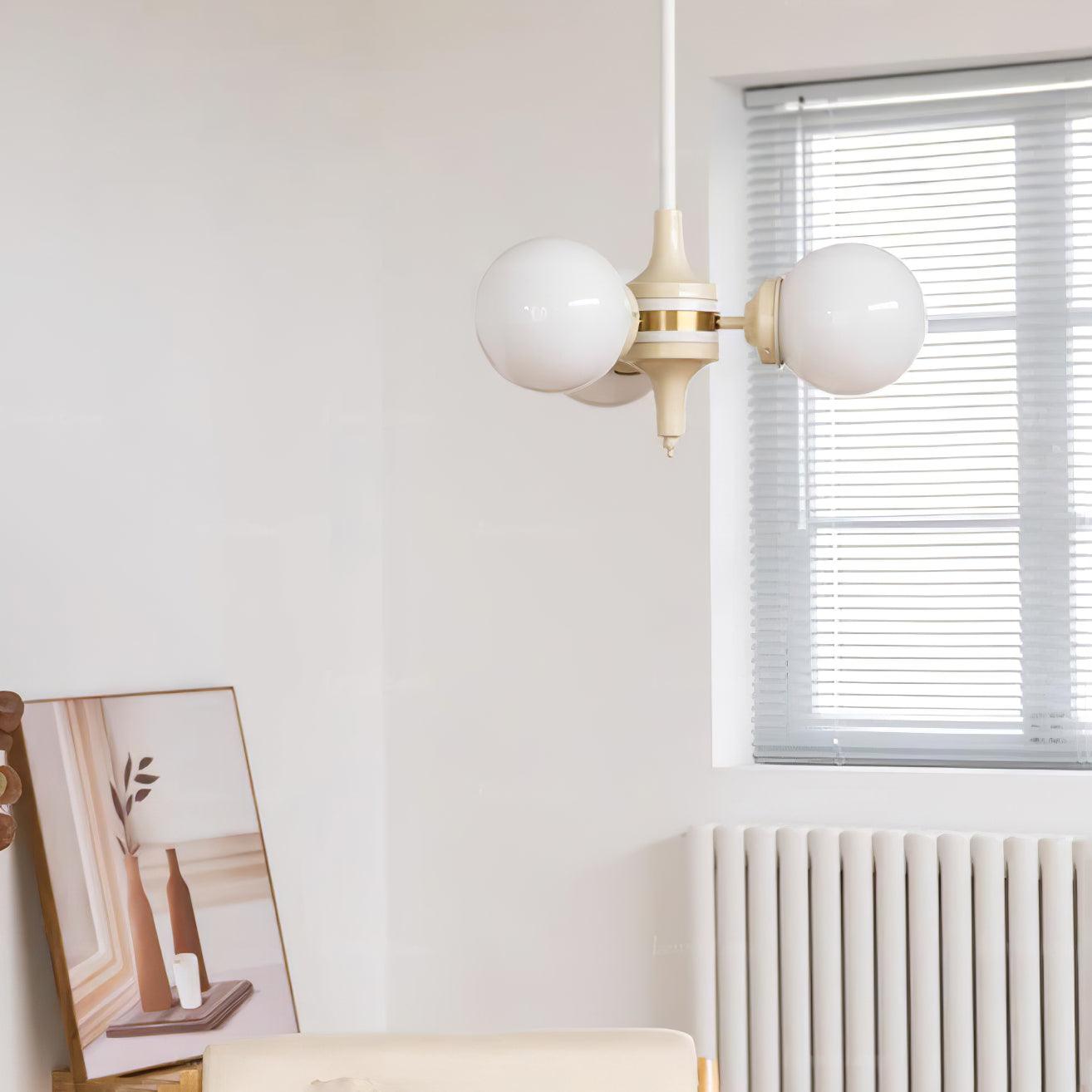 Cream Glass Ball Chandelier