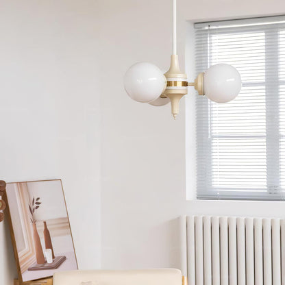 Cream Glass Ball Chandelier