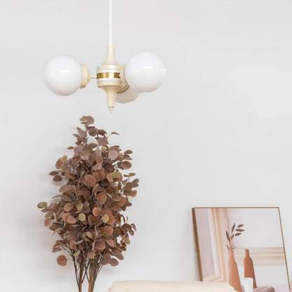 Cream Glass Ball Chandelier