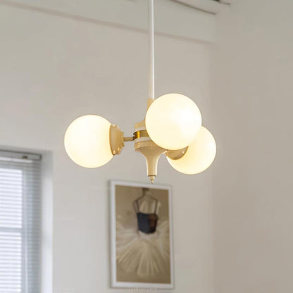 Cream Glass Ball Chandelier