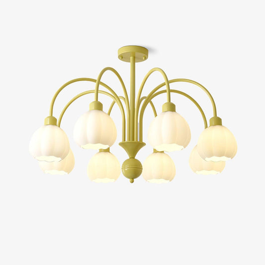 Cream Pumpkin Ball Chandelier