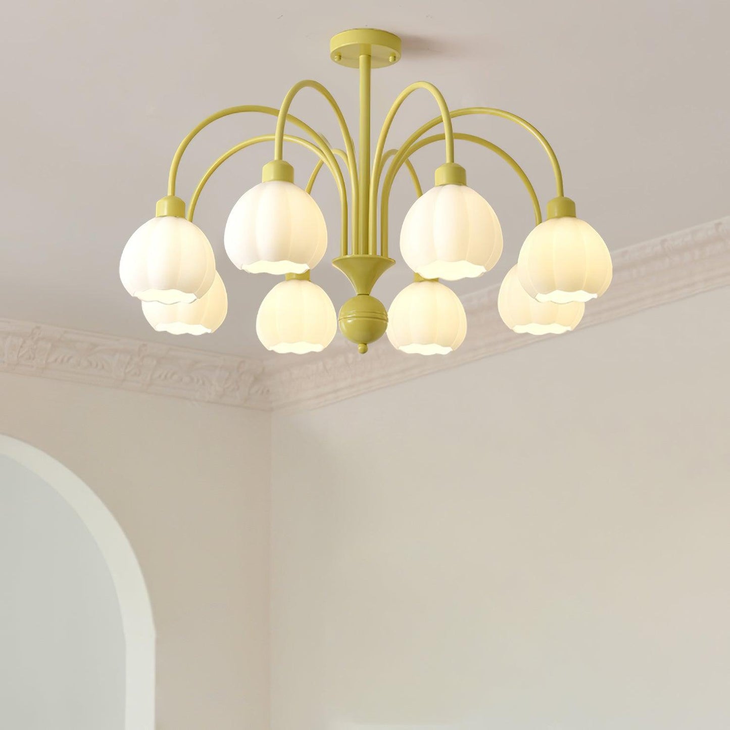 Cream Pumpkin Ball Chandelier