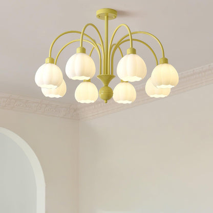 Cream Pumpkin Ball Chandelier