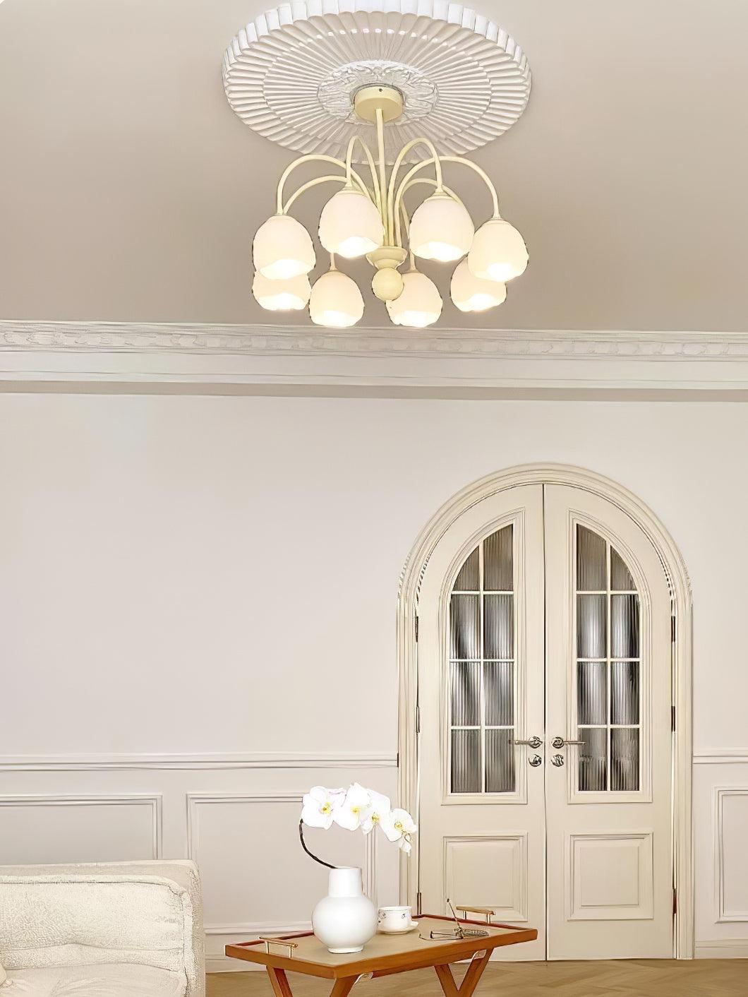 Creamy Glass  Chandelier