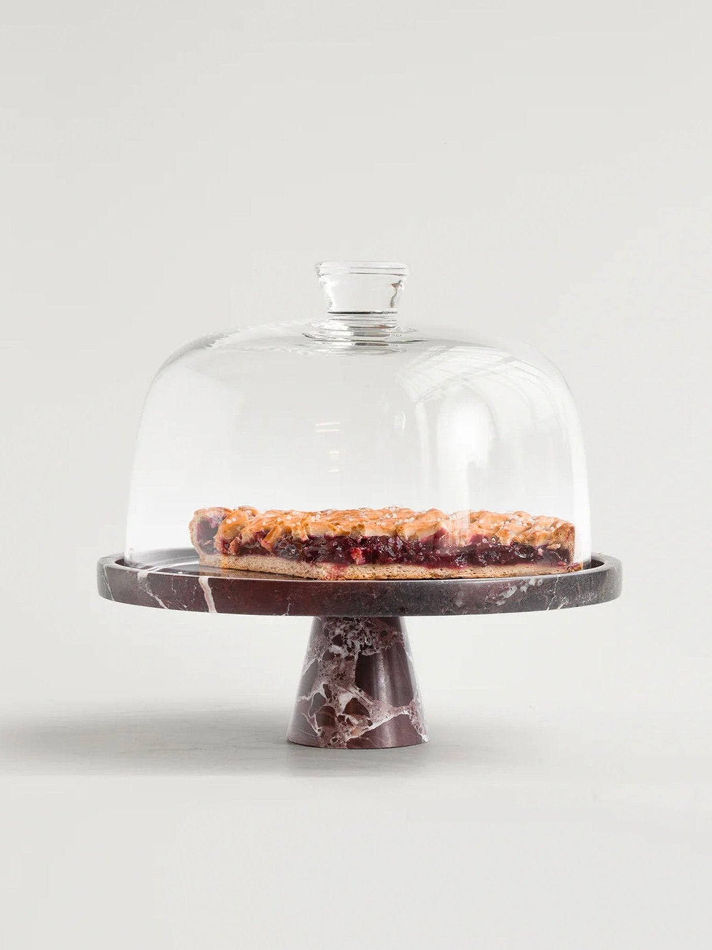 Crimson Marquina Marble Pedestal Tray