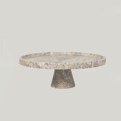 Crimson Marquina Marble Pedestal Tray