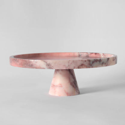 Crimson Marquina Marble Pedestal Tray