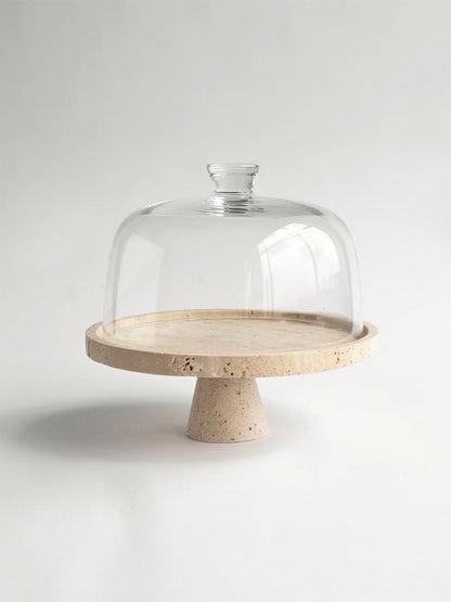 Crimson Marquina Marble Pedestal Tray
