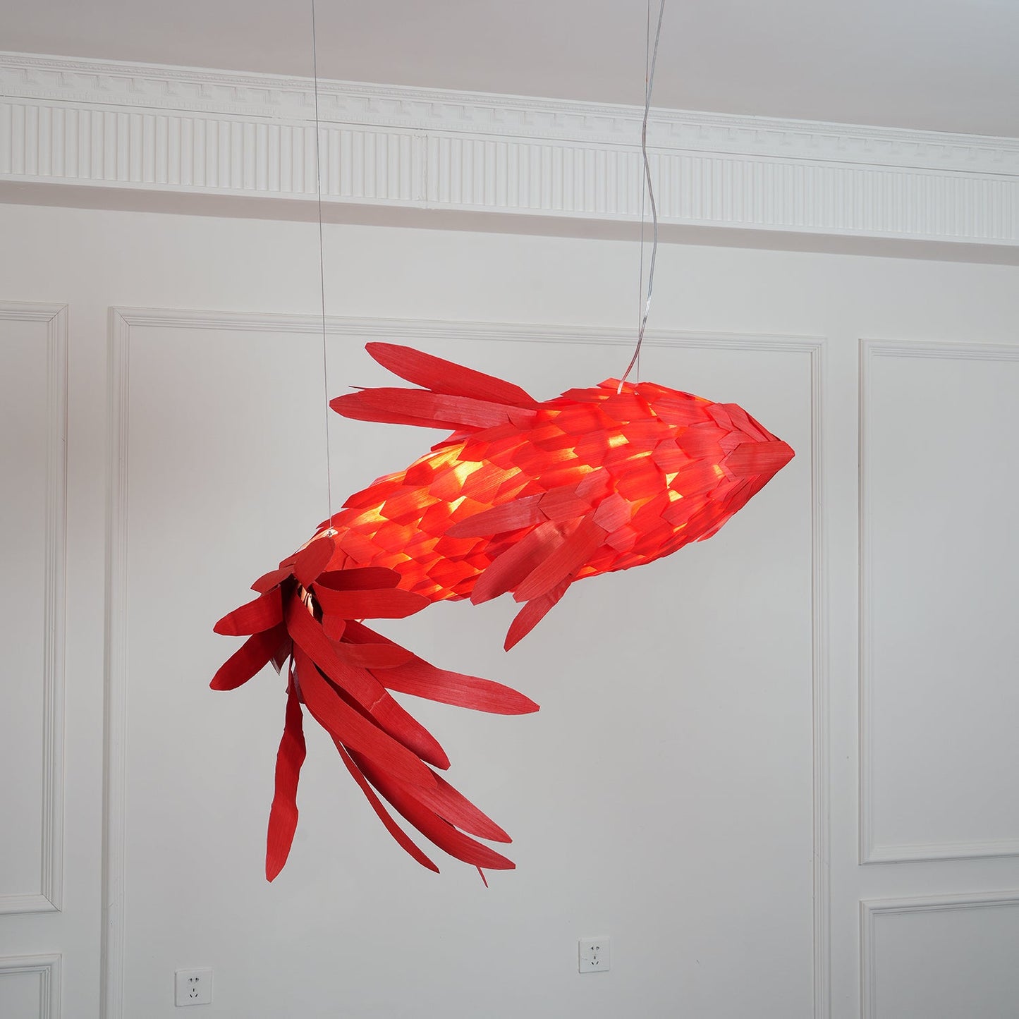 Crimson Swirl Koi Chandelier