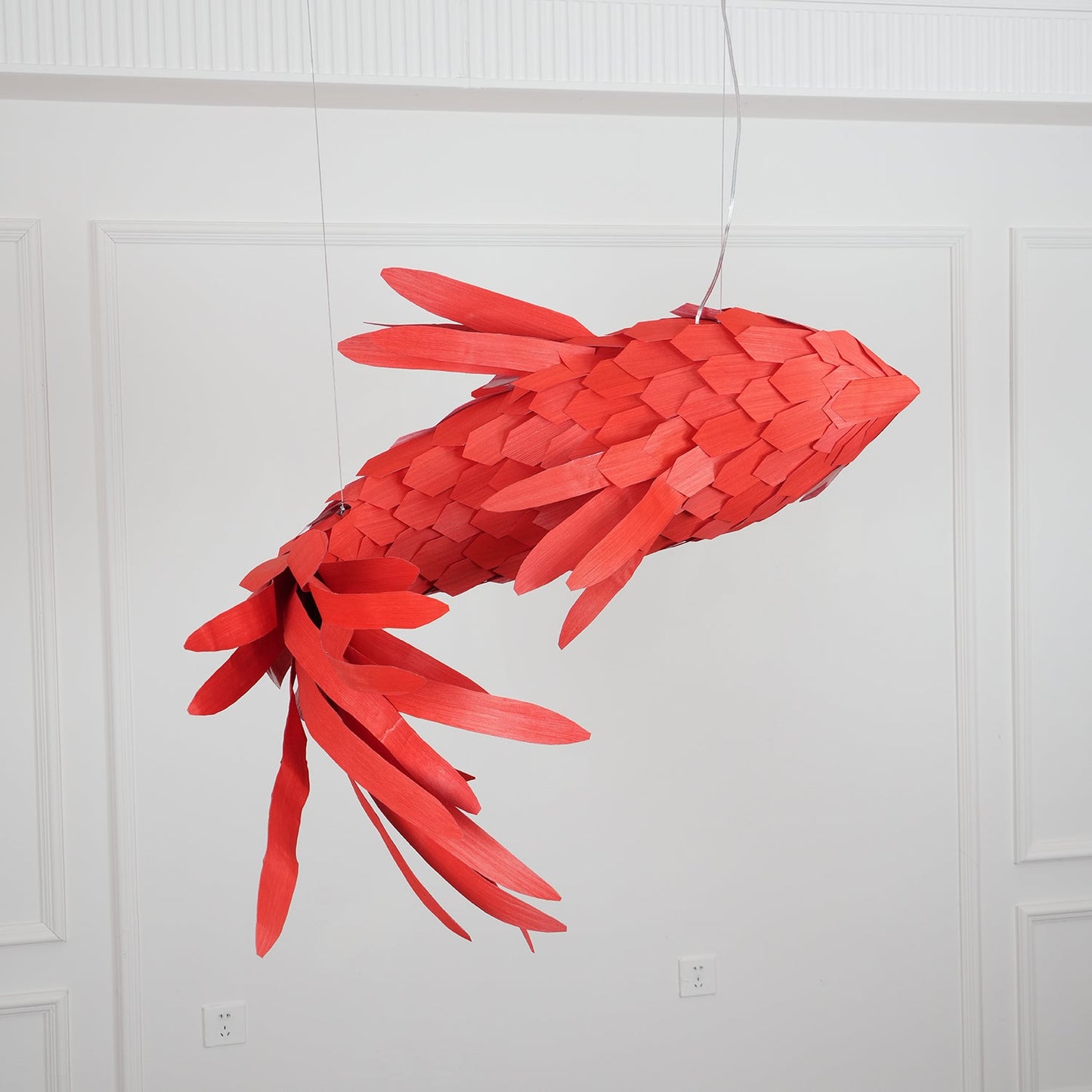 Crimson Swirl Koi Chandelier