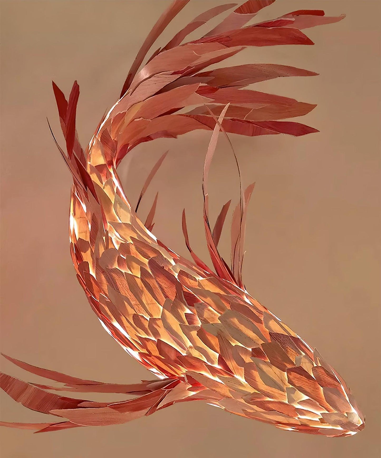 Crimson Swirl Koi Chandelier