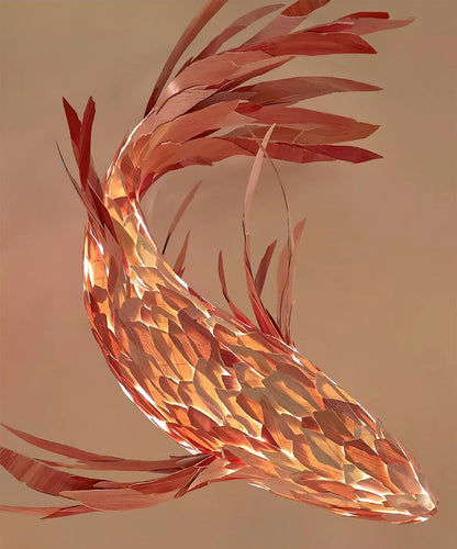 Crimson Swirl Koi Chandelier