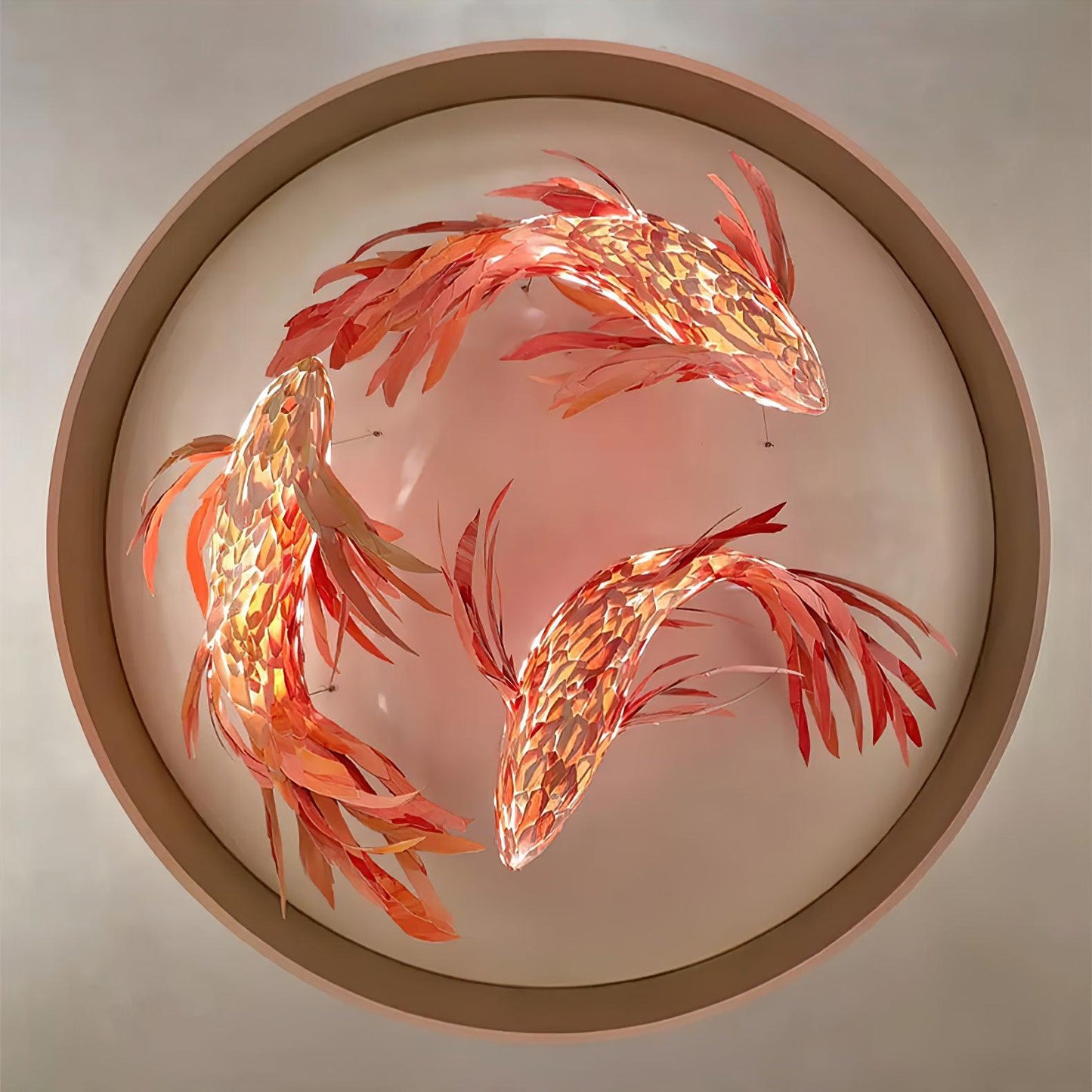 Crimson Swirl Koi Chandelier