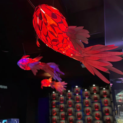 Crimson Swirl Koi Chandelier