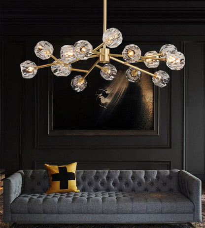 Crystal Ball Round Cluster Chandelier