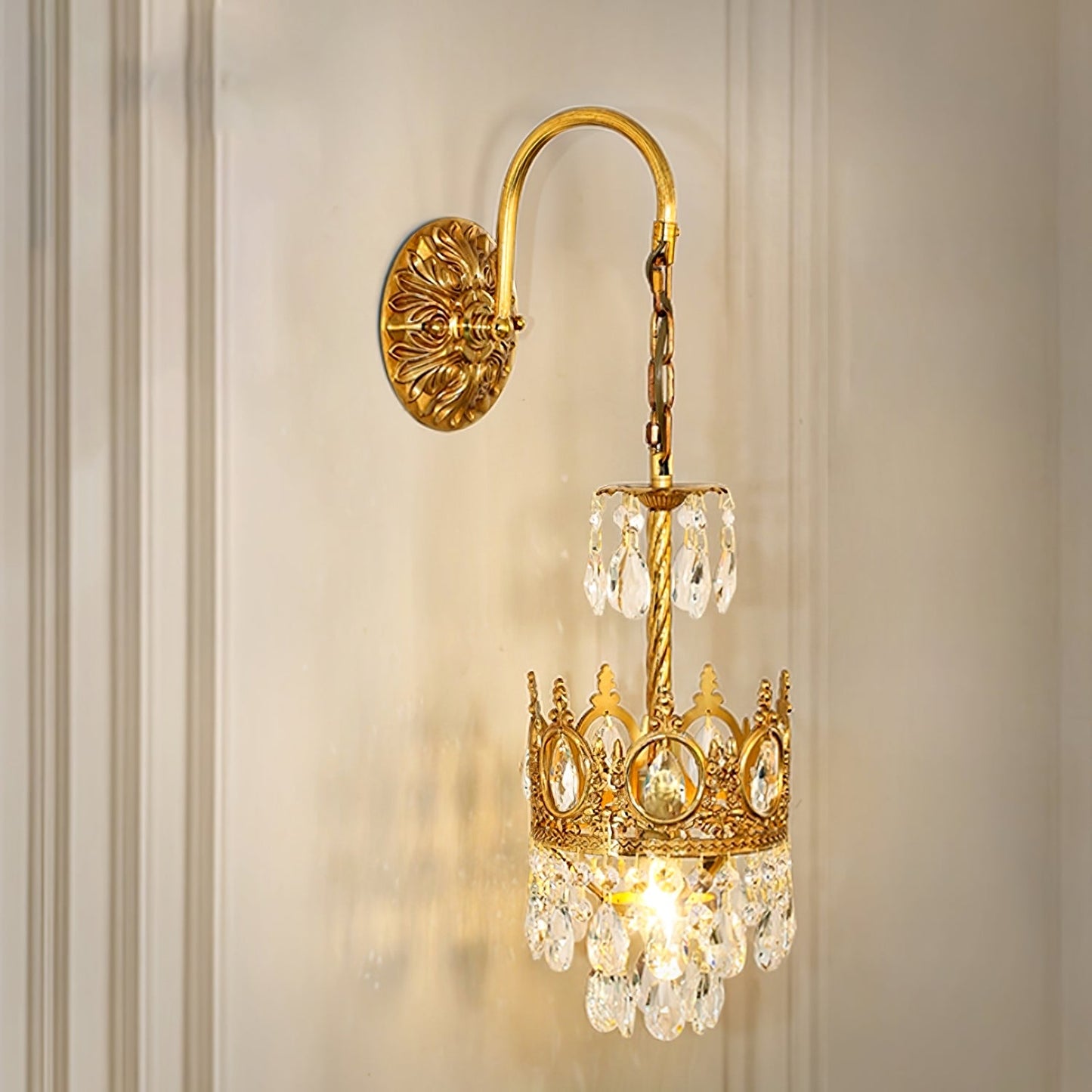 Crystal Crown Wall Light