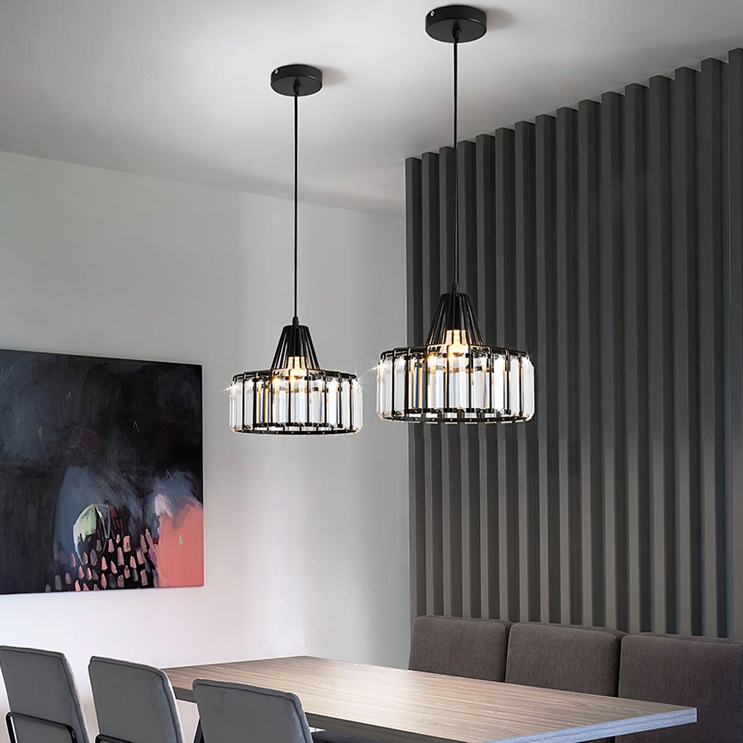 Crystal Drum Pendant Lamp