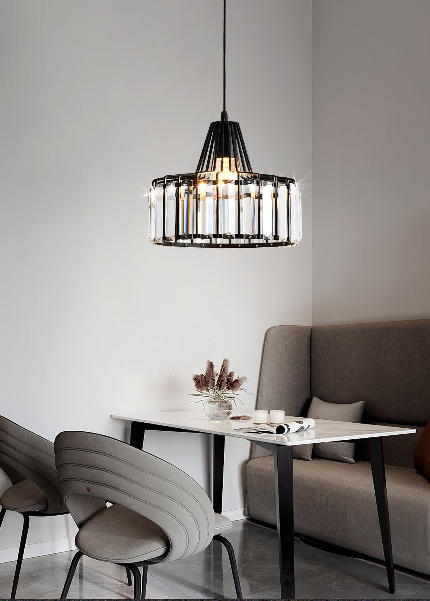 Crystal Drum Pendant Lamp