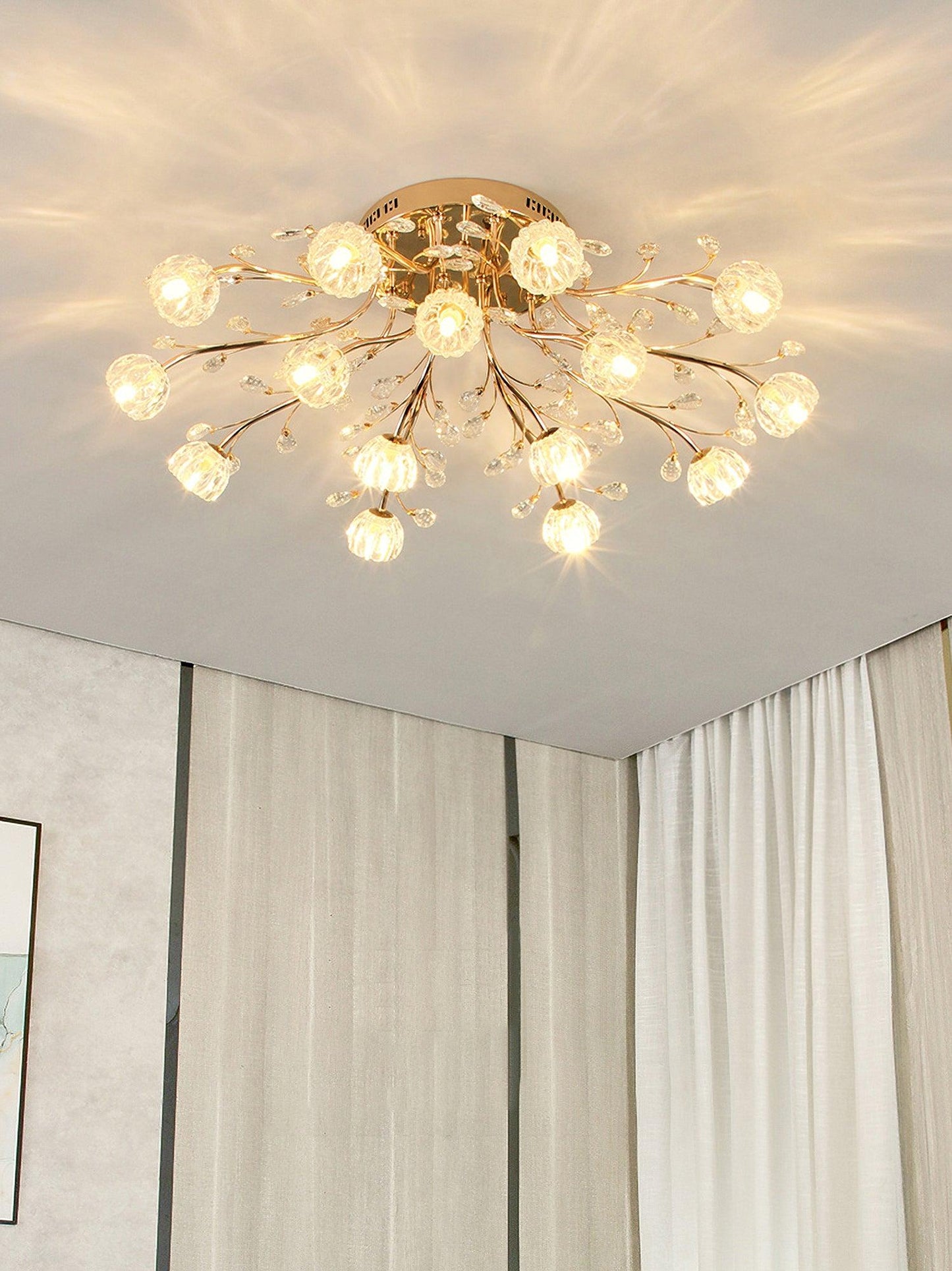 Crystal Flower Ceiling Light