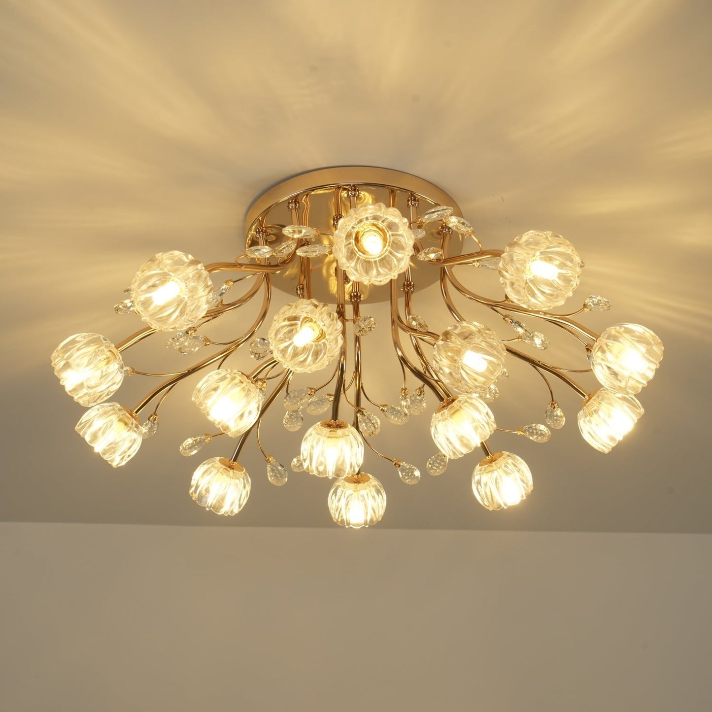 Crystal Flower Ceiling Light