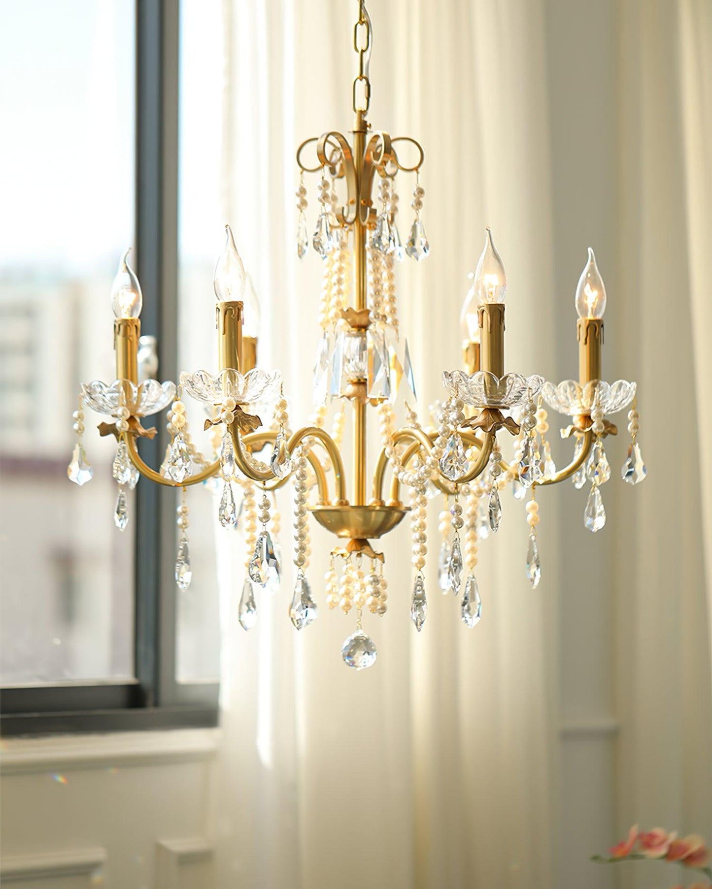 Crystal Pearl Chandelier