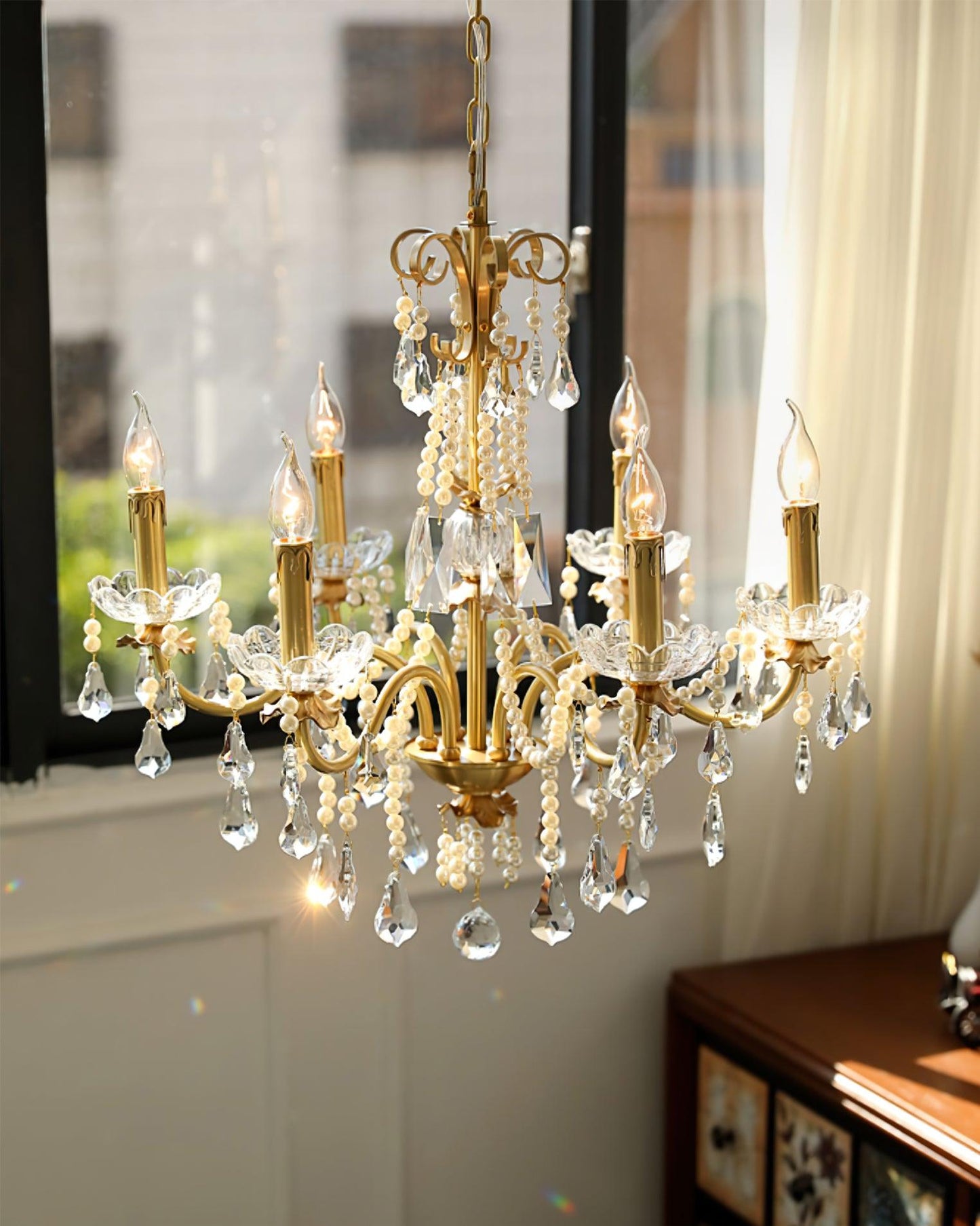 Crystal Pearl Chandelier