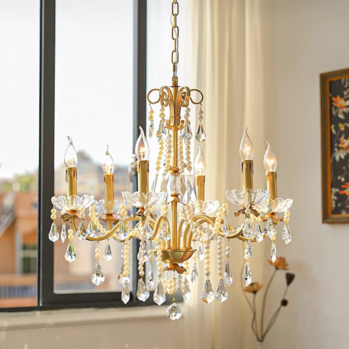 Crystal Pearl Chandelier