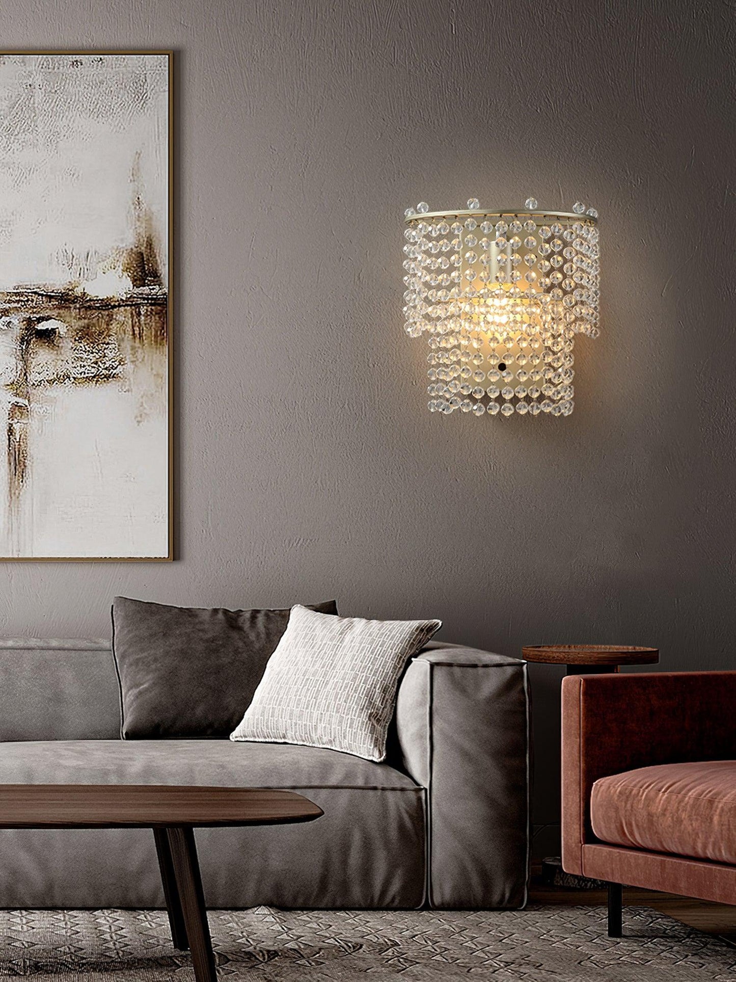 Crystal Waterfall Wall Light