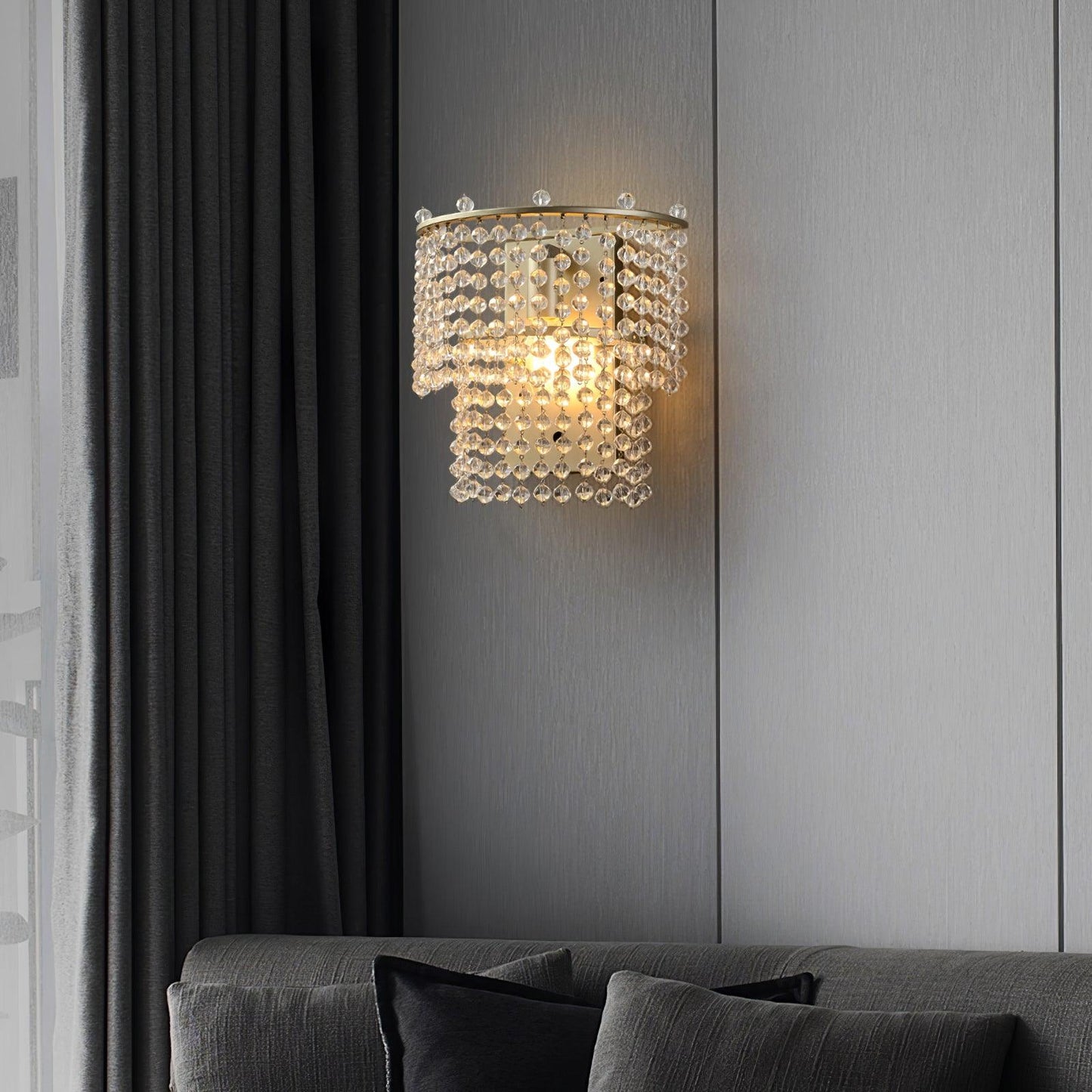 Crystal Waterfall Wall Light