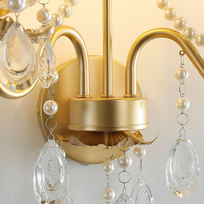 Crystal Pearl Chain Wall Lamp