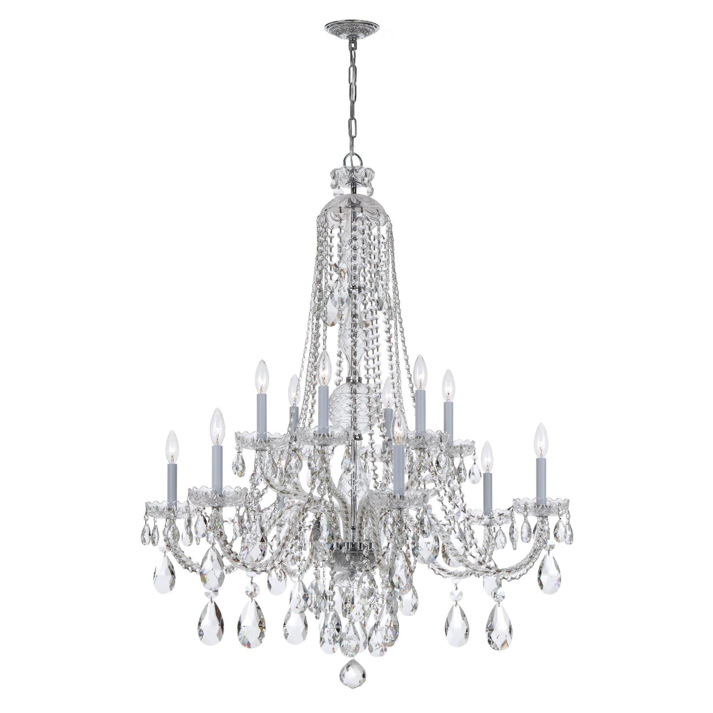 Crystorama Traditional Crystal 42 Inch 12 Light Chandelier Cp11154