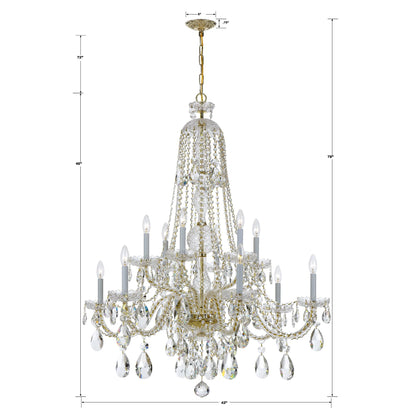 Crystorama Traditional Crystal 42 Inch 12 Light Chandelier Cp11154