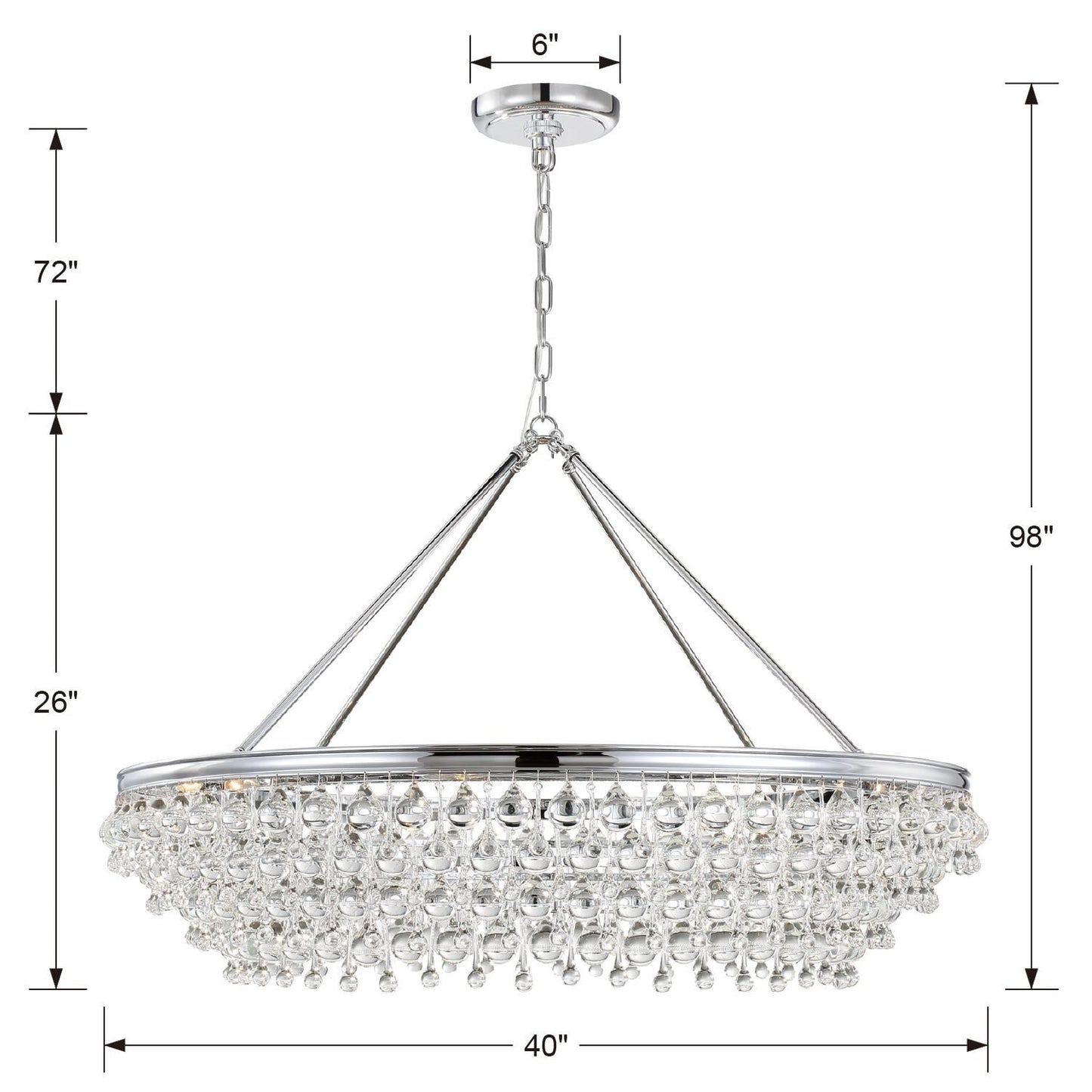 Crystorama Calypso 40 Inch 8 Light Chandelier Cp42478