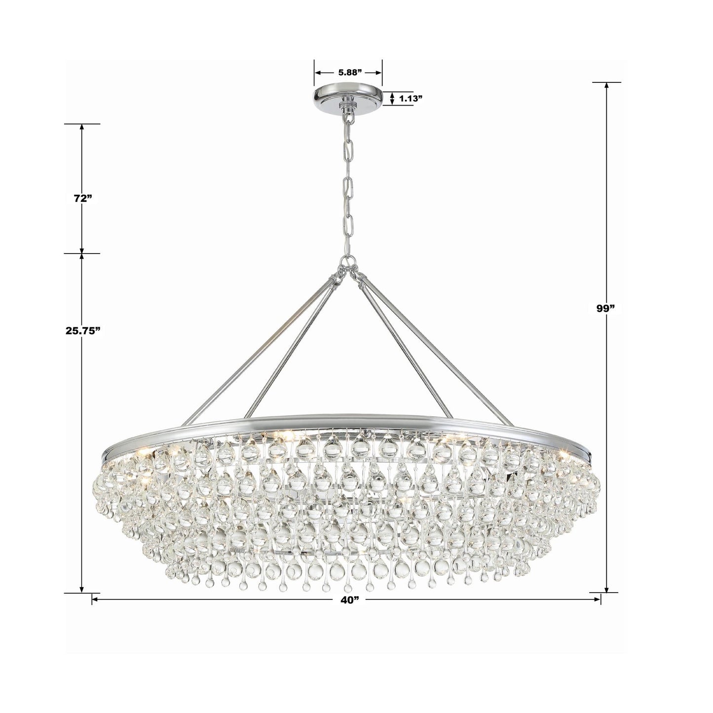 Crystorama Calypso 40 Inch 8 Light Chandelier Cp42478